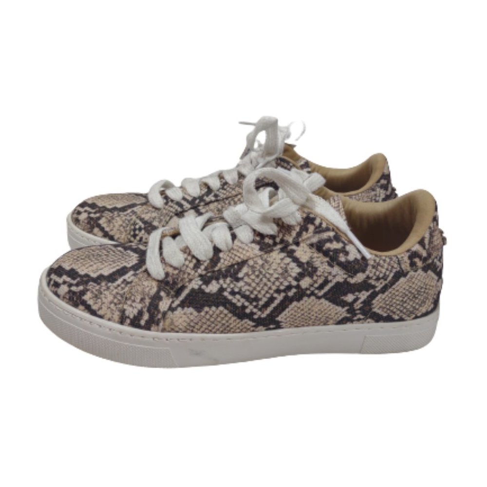 Steve Madden Vonn Snakeskin Canvas Sneakers Women's Size 7.5 Lace Up